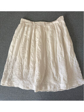 Women's Floreat White Embroidered Skirt Size 10 (Anthropologie brand)